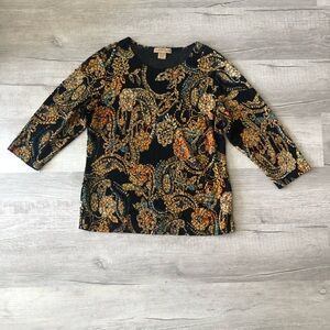 Notations women's paisley print top. XL